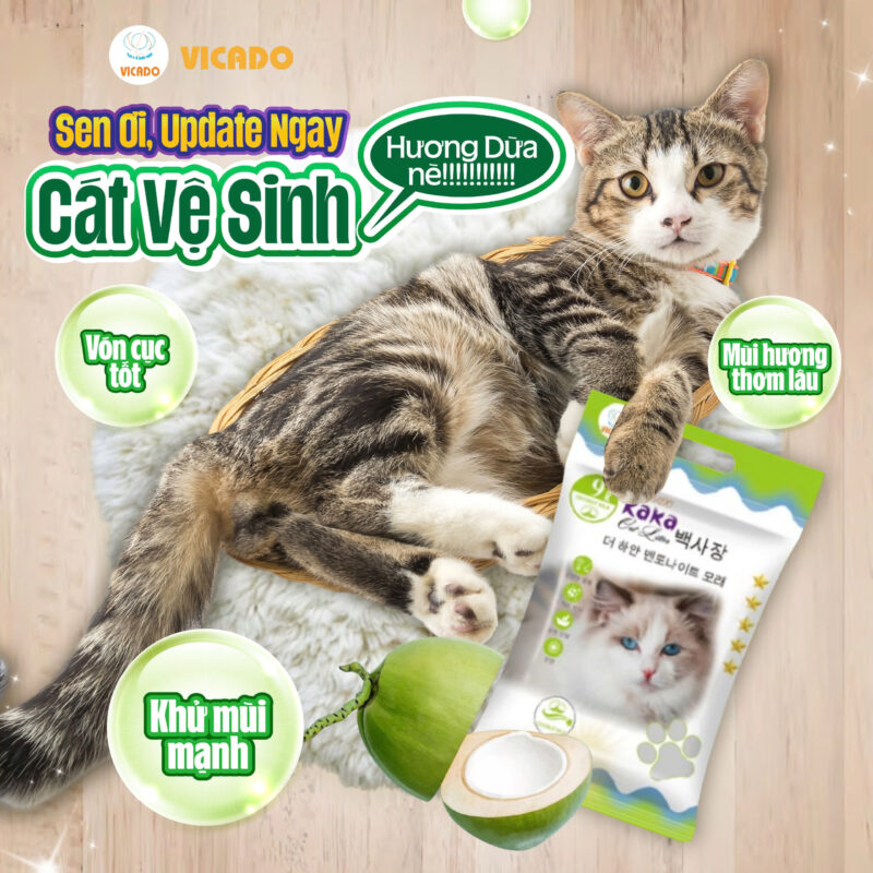 Cát vệ sinh Kaka mùi dừa 9L