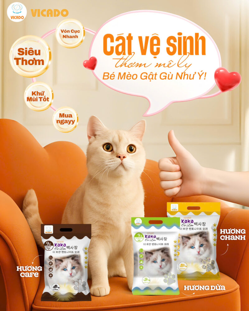 Cát vệ sinh Kaka mùi chanh 9L