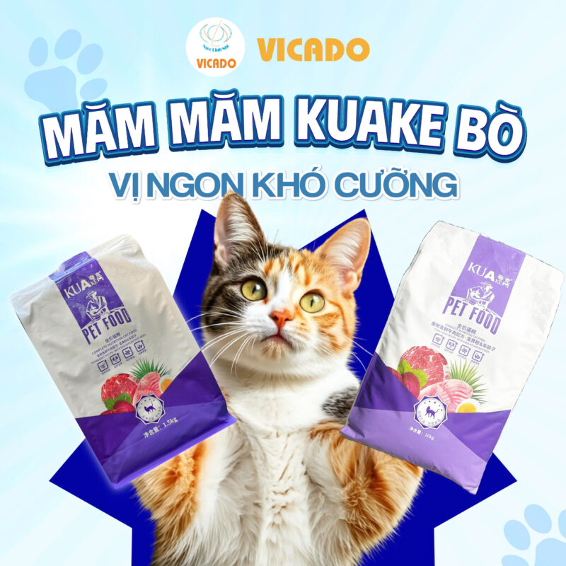 Thức ăn hạt cao cấp Kuake vị bò 1.5kg