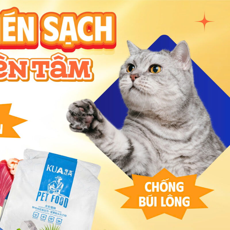Thức ăn hạt cao cấp Kuake vị cá 1.5kg