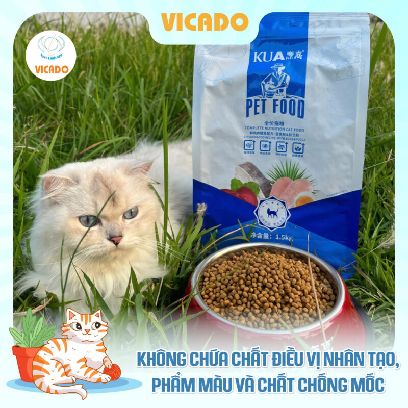Thức ăn hạt cao cấp Kuake vị cá 1.5kg
