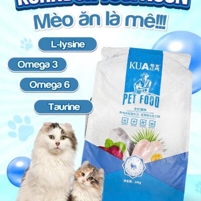 Thức ăn hạt cao cấp Kuake vị cá 10kg