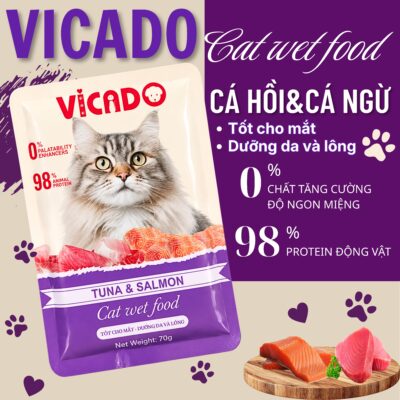 VICADO TUNA & SALOMON CAT WET FOOD ( Pate vị Cá Ngừ & Cá Hồi )